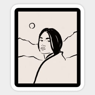 Women and Nature Portrait Sticker